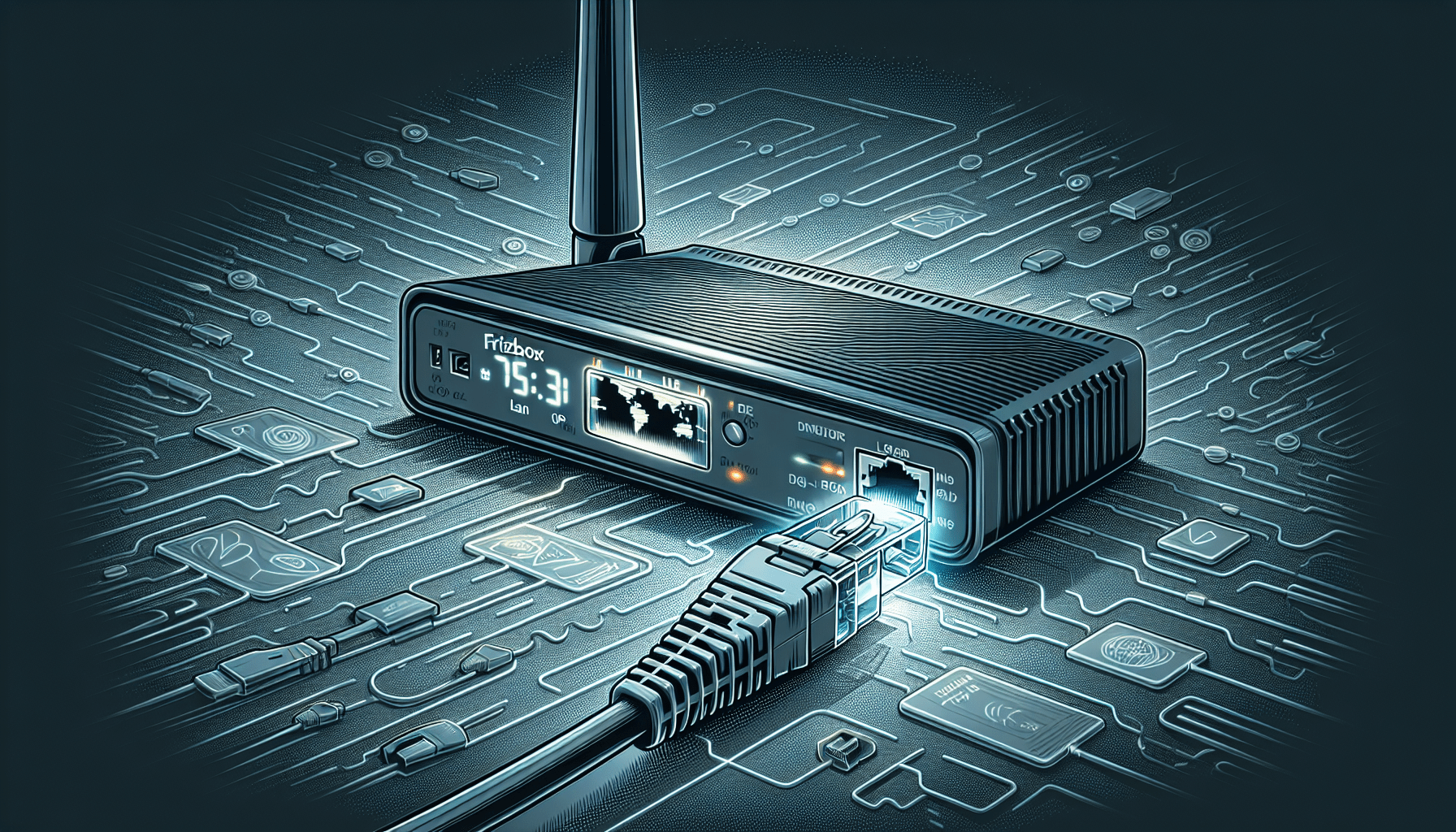 LAN-Kabelanschluss an die FritzBox 7490