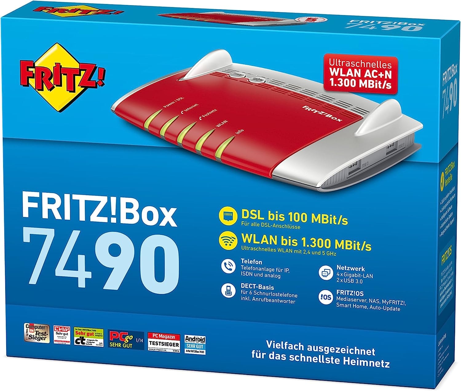 Benutzeroberfläche der FritzBox 7490